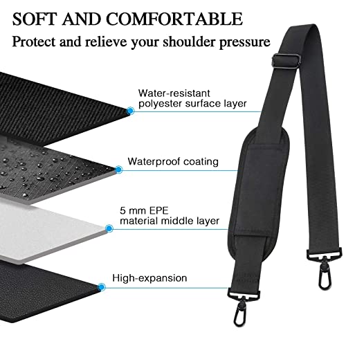 Taygeer Shoulder Strap, 52" Universal Replacement Laptop Shoulder Strap Luggage Duffel Bag Strap Adjustable Comfortable Be...