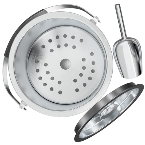 3.2L Double Wall Stainless Steel Ice Bucket with Lid,Scoop, Updated Insulated Ice Bucket for Cocktail Bar and Parties