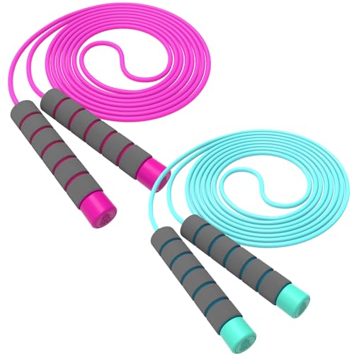 Jump Rope For Kids,Jump Rope Kids,Adjustable Soft Skipping Rope With Skin-Friendly Foam Handles For Boys,Girls,Women, Men,...