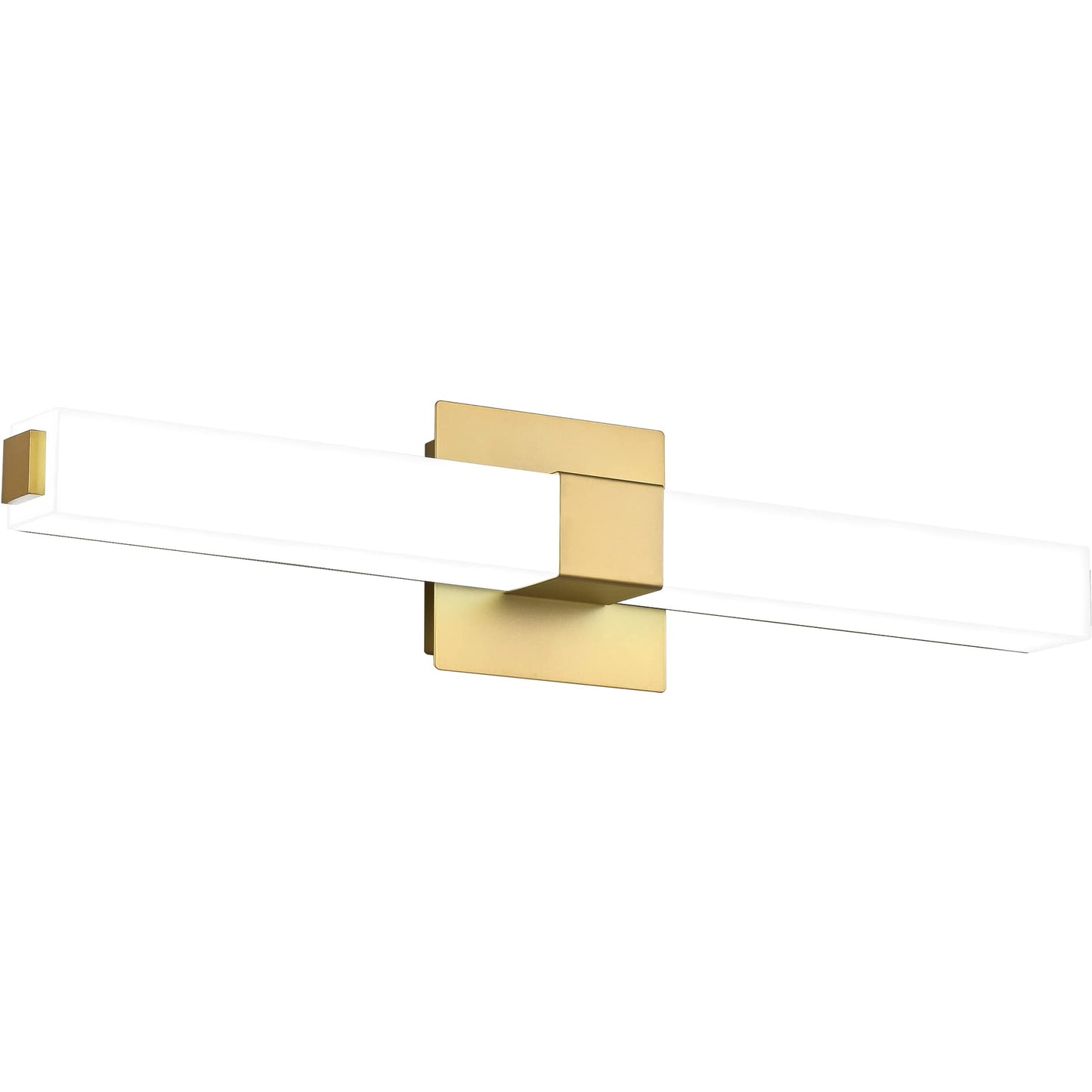 ZUZITO Gold LED Vanity Light Fixtures - 24 inch, 18W, Modern Design, Milk White Acrylic Cover, Model S16001-613mm