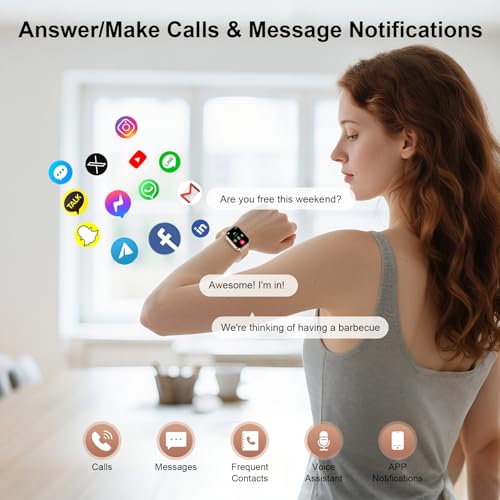 Smart Watches for Women, 1000mAh Battery lasts 20 days, 1.85"HD Smart Watch (Answer/Make Calls) Heart Rate/Sleep Monitorin...