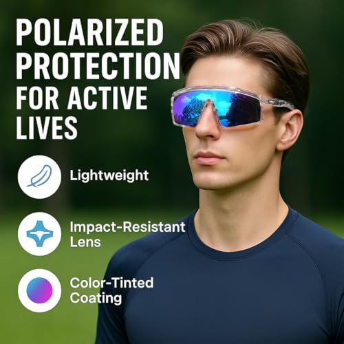 Polarized Sports Sunglasses UV Protection Ventilation Design Outdoor Sports Running Cycling Baseball Glasses for Men Women