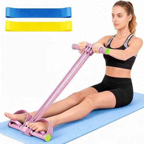 Pedal Resistance Band with Handle,Upgrade 6-Tube Detachable Yoga Bands,Multi-Functional Resistance Band Fitness Equipment,...