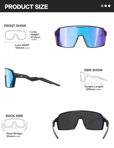 BIRCEN Polarized Baseball Sunglasses for Sports: TR90 Lightweight Running Sunglasses Cycling Glasses for Outdoor Runners MTB