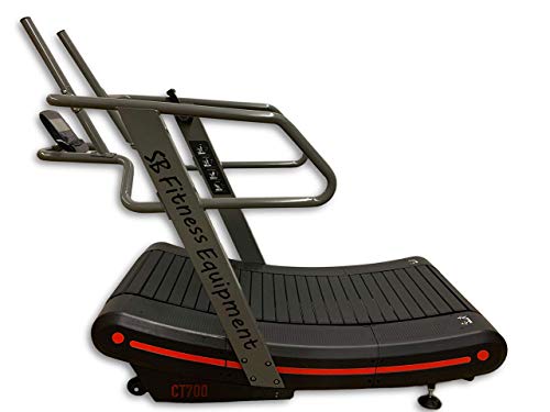 SB Fitness Equipment CT700 Self Generated Manual Curved Commercial Treadmill with 8 Resistance Levels for Sprinting and Sl...