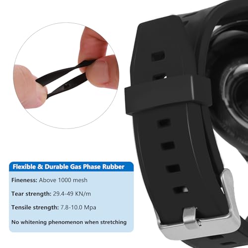 Vnsuyo 6 Pcs Watch Band Keepers, 16mm/18mm/20mm/22mm /24mm/26mm Watch Strap Holder Loops Retainer, Black Silicone Watch Ba...