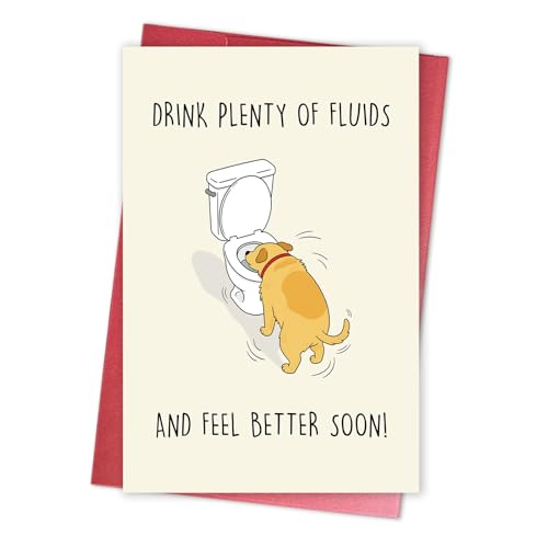Humorous Get Well Soon Card from Dog, Funny Encouragement Card for Family Friend, Humor Speedy Surgery Recovery Gift for D...