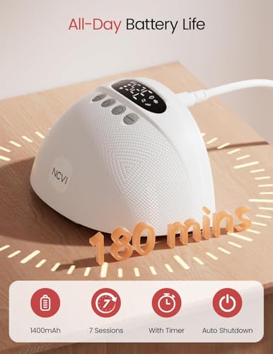 NCVI Hands-Free Breast Pump, Wearable Breastfeeding Pump with 300mmHg Strong Suction, 1400mAh Long Battery, Ultra-Quiet Po...