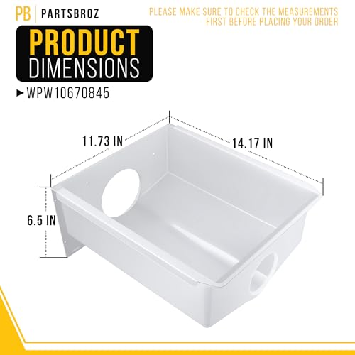 PartsBroz WPW10670845 Ice Bucket for Freezer Tray for Whirlpool Ice Maker Tray, Kenmore Ice Bin Replacement Amana KitchenA...