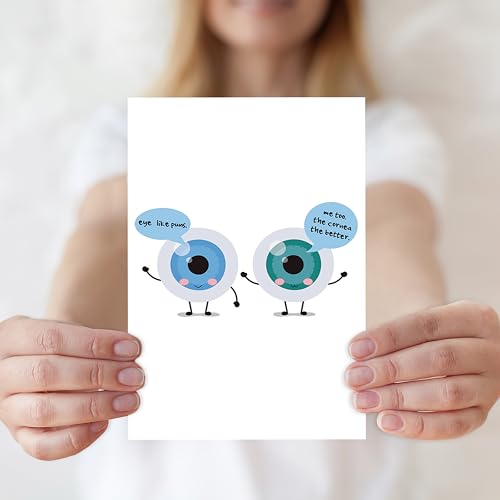 IDU Funny Eye Surgery Recovery Card with Cornea Pun,Eye Cataract Surgery Get Well Cards for Family Friends Him Her,Humor &...