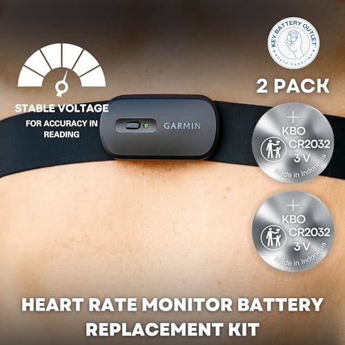 Heart Rate Monitor Chest Strap Batteries (2-Pack) CR2032 – Garmin HRM 200, HRM-Dual, Powr Labs, COOSPO, Magene, MOOFIT, KY...