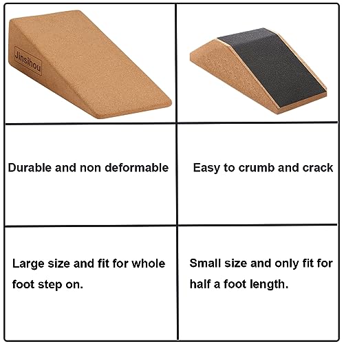Squat Wedge Block Non-Slip Slant Board Calf Stretcher, 2pcs Ankle Knee Leg Stretcher, Heavy Duty Incline Ramp for Heel Ele...