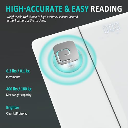 Elevon Smart Scale for Body Weight, Digital Bathroom Scale with LED Display, 12 Body Composition Metrics, Body Fat BMI Hea...