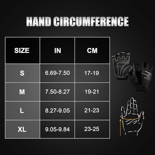 FITFIV Cycling Gloves Bike Gloves for Men/Women Half Finger Biking Gloves Exercise Workout Gloves Suitable for Outdoor Spo...
