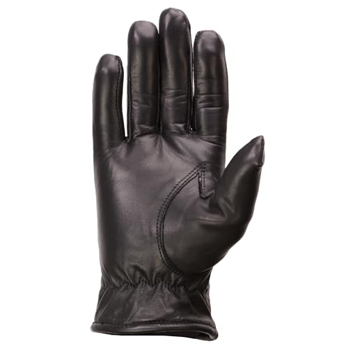 Milwaukee Leather SH234 Men's Thermal Lined Black Leather Gloves w/Welted Top Panel