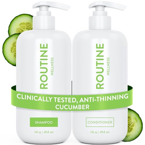 Routine Wellness Anti-Thinning Volumizing Shampoo and Conditioner Set for Thinning Hair to Reduce Breakage - CLINICALLY TE...