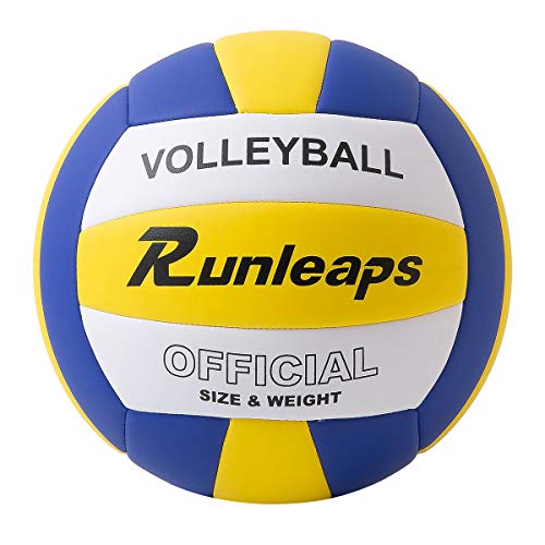 Runleaps 6 Pack Volleyballs, Waterproof Indoor Outdoor Volleyball for Beach Game Gym Training with Pump (Official Size 5)