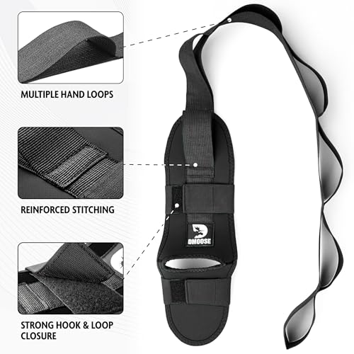 DMoose Fitness Foot & Calf Stretcher with Adjustable Padded Stretching Strap for Plantar Fasciitis, Hamstring, Heel Spurs ...