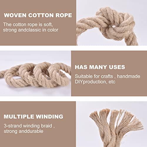 Jute Rope - Twisted Manila Natural Thick Hemp Rope Multipurpose for Indoor and Outdoor Use, for Docks, Railings, DIY Proje...
