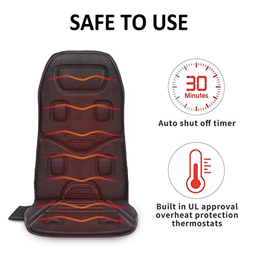 COMFIER Back Massager for Chair – Upgraded Vibration Chair Massager, Deep Tissue Back Massager for Pain Relief, Massage Ch...
