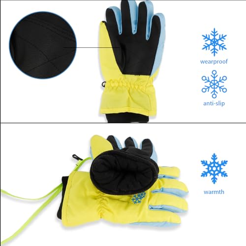 Kids' 3-Size Winter Snowboarding Gloves for Boys & Girls