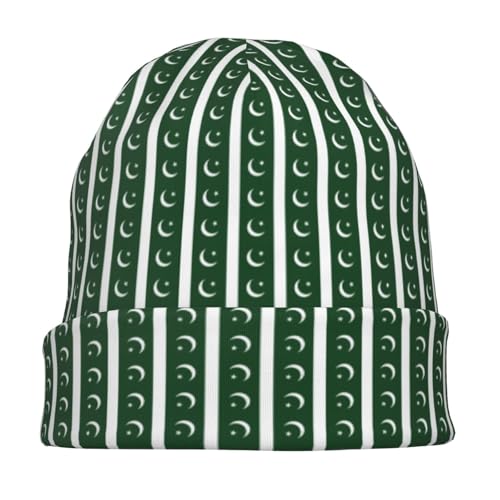sackhg Flag of Pakistan Print Winter Beanie Hat Men Women Soft Lightweight Thermal Cap for Outdoor Skiing Wear Black