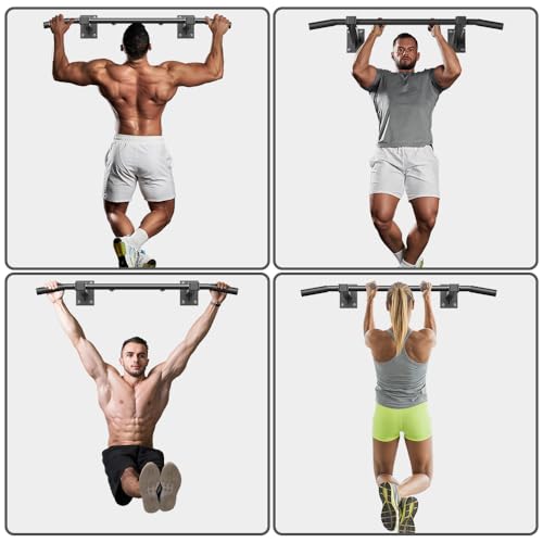 Wall Mount Pull Up Bar, Joist Beam Rafter Mount Pull-up Bar, Ceiling Mounted Chin Up Bar for Home Gym with Punching Bag Ha...