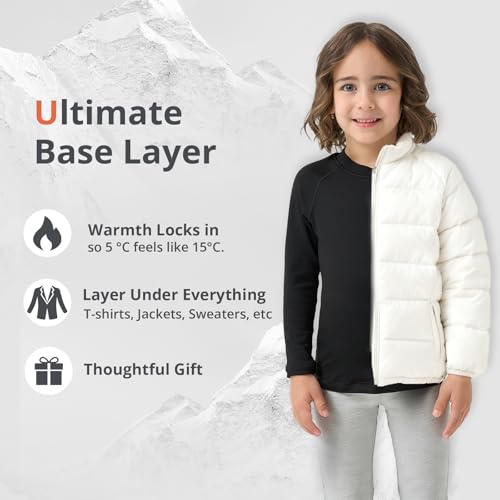 PUMYOON 2T-6Y Fleece Lined Toddler Thermal Set, Thermal Underwear for Kids Toddler Base Layer Shirt for Boys Girls