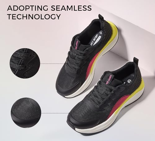 LUCKY STEP Women's Mesh Walking Shoes Lightweight Breathable Shoes Non Slip Tennis Comfortable Workout Gym Running Sneakers