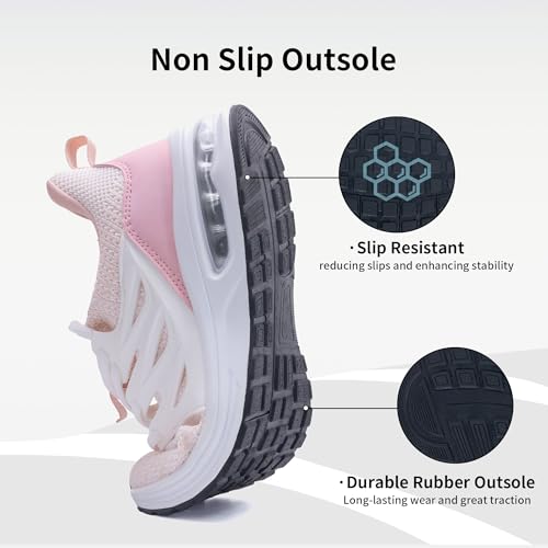 Autper Womens Running Tennis Shoes Comfortable Slip-on Walking Athletic Fashion Sneakers for Jogging Gym Workout Size 5.5-11