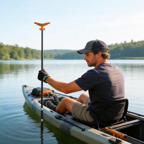 itayak 8.63'/12.3' Shallow Water Anchor Pole with T-Handle, High Strength Fiberglass Reinforced Polyamide66, Mud Anchor Po...