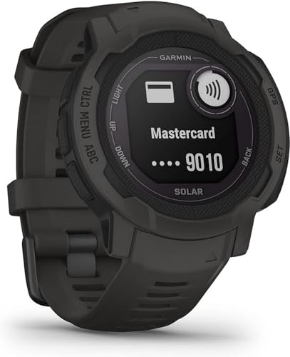 Garmin Instinct 2 Solar, GPS Outdoor Watch, Solar Charging Capabilities, Multi-GNSS Support, Tracbak Routing, Graphite (Re...