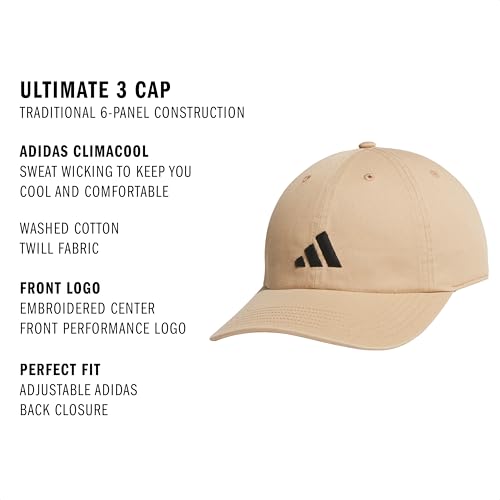 adidas Mens Baseball Cap – Ultimate Adjustable Strapback Hat, Relaxed Fit, Cotton