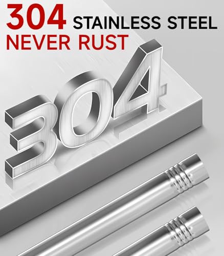 Sinyoeer 304 Stainless Steel Flag Poles,6 FT Flag Pole for Outside House, 1 Inch Outdoor Flag Pole with Swivels Rings, Hou...