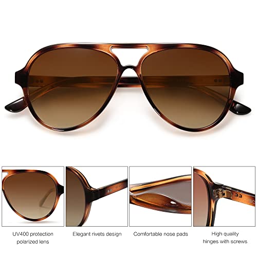 SOJOS Classic Polarized Aviator Sunglasses for Women Men, Retro Trendy Aviators Shades SJ2201