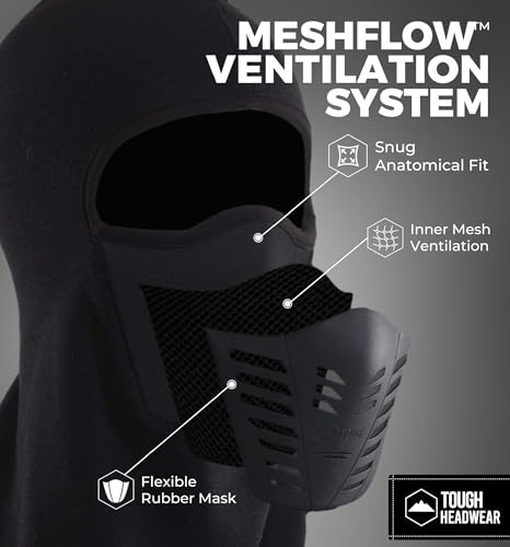 Tough Headwear Heavy Duty Balaclava Ski Mask with Headpiece