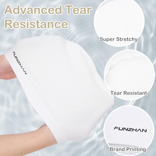 Funzhan Silicone Swimming Cap Waterproof Non-Slip Comfortable Swimming Hat High Elasticity Swim Cap for Women Man