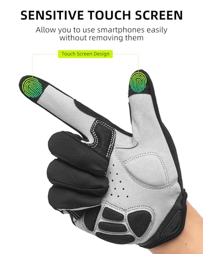 ROCKBROS Cycling Gloves for Men Women - Breathable Gel Pad Road Mountain Bike Gloves - Touch Screen Anti-Slip MTB Gloves f...