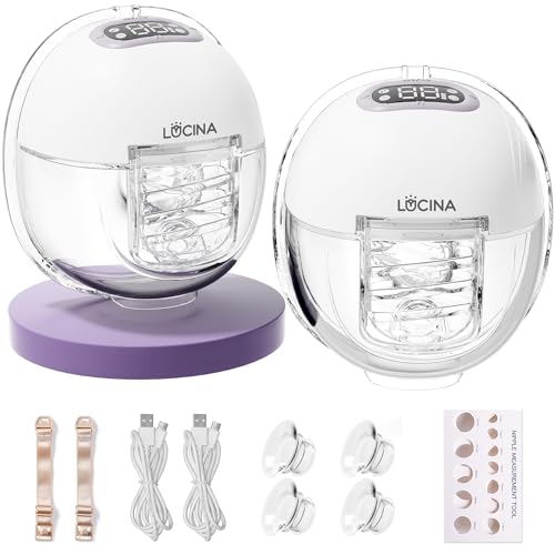 Breast Pump Hands Free, Wearable Breastfeeding Pump with 4 Modes & 9 Levels, Portable Electric Breast Pump, Strong Suctio...