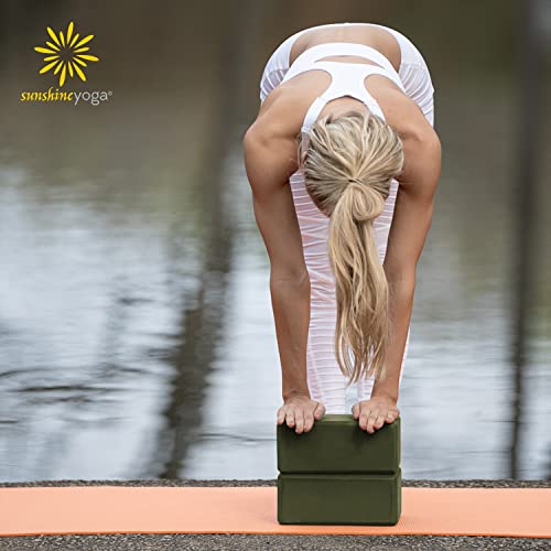Sunshine Yoga 4" Yoga Block, 6 Pack Bulk EVA Foam Yoga Blocks, Firm and Supportive Yoga Brick, Balance Foam for Stretchin...