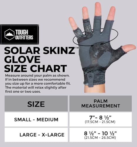 Tough Outdoors UV Fishing Gloves - Fingerless Grip for Kayak Gloves - UPF 50+ Sun Protection - Fishing Accessories