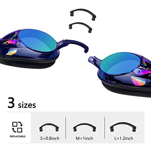 vetoky Swim Goggles, Anti Fog Swimming Goggles UV Protection Mirrored & Clear