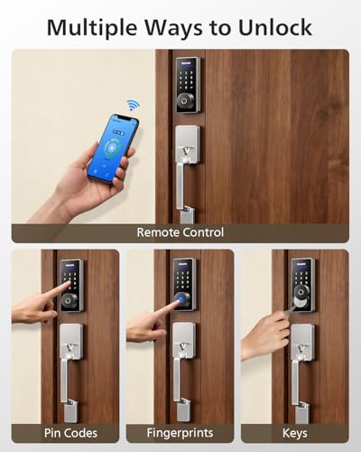 Philips Wi-Fi Smart Lock with Handle, Keyless Entry Keypad Door Lock with Handle, Front Door Deadbolt Set with Gateway, Ap...