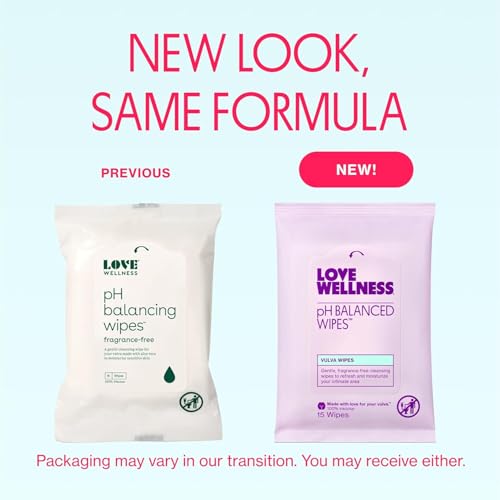 Love Wellness pH Balancing Wipes for Women | Fragrance-Free | Vulva Cleanser for Balanced pH, Intimate Health & Hygiene | ...