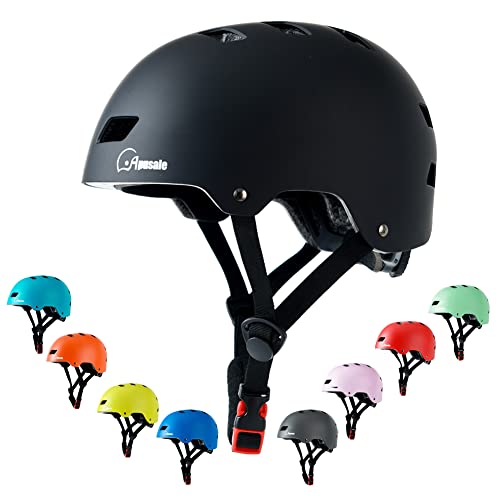 Apusale Bike Skateboard Helmet, Adjustable and Multi-Sport for Skate Scooter, 3 Sizes for Adult Youth Kids Toddler