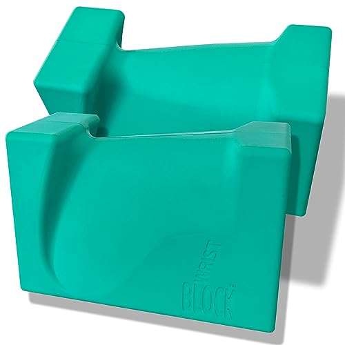 WRIST BLOCK™ The Ultimate Evolution in Premium Quality Yoga Blocks (Set of 2, Teal) - Designed to Eliminate Wrist Strain D...