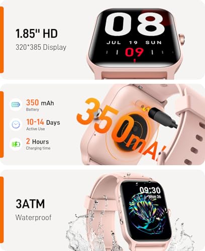 Smart Watches for Women (Android/iPhone), 1.85" HD Alexa Smart Watch with Bluetooth Calls/Messages/Reminders, 24/7 Heart R...