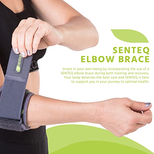 SENTEQ Elbow Brace Support Strap - Forearm Compression Sleeve, Tennis Elbow Brace for Men and Women, Fit Wrap Band for Wei...