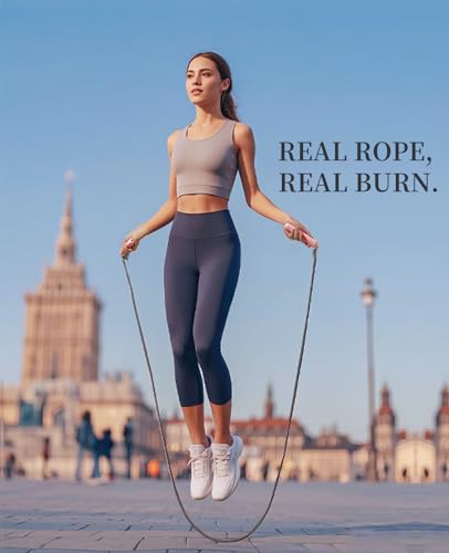 ACHDOFITS 2-in-1 Jump Rope: Weighted & Cordless for Home, Real Rope for Outdoor - Smart LED Counter, Adjustable & Recharge...