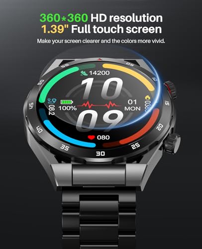 EarlySincere Smart Watches for Men with Blood Pressure, 1.39" HD Fitness Watch, Smartwatches with Heart Rate Blood Oxygen ...
